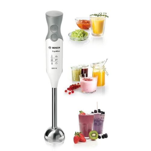 Bosch Mixeur plongeant , bras inox ,blanc/gris ,puissant 600w ,système QuattroBlade
 Fiche Technique et Prix au Maroc
