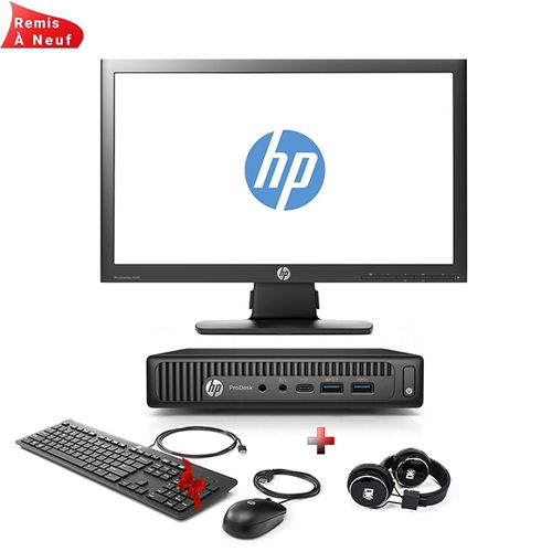 Hp ProDesk 600 G2 Mini Pc - Intel Core i5-6500T - 8Go , 256Go SSD Avec Ecran 20" (Remis à Neuf)
 Fiche Technique et Prix au Maroc