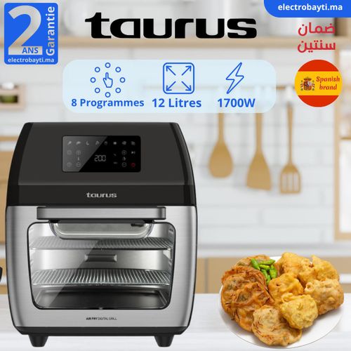 Taurus Friteuse sans huile - AIR FRY DIGITAL GRILL - 8 programmes XXL -12 Litres
 Fiche Technique et Prix au Maroc