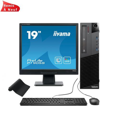 Lenovo ThinkCentre M83 Pentium G3250 - 4Go , 500Go avec Ecran IIyama 19" (Remis à Neuf)
 Fiche Technique et Prix au Maroc