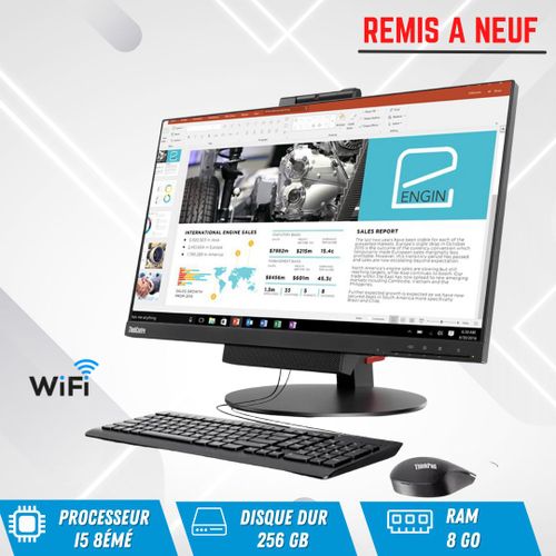 Lenovo Ordinateur tout en un ThinkCentre Core i5 8eme Ram 8 Disque dur 256 go ssd Remis a Neuf
 Fiche Technique et Prix au Maroc