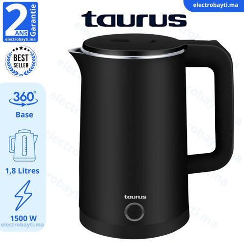 Taurus Bouilloire en inox Sharp 1500 W, 1,8L acier inoxydable - 2 ans de garantie
 Fiche Technique et Prix au Maroc