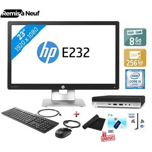 Hp Elitedesk 600 G3 Mini Core i5 - 6ème Gén - 8Go, 256Go SSD avec Écran EliteDisplay E232 23" (Remis à Neuf)
 Fiche Technique et Prix au Maroc