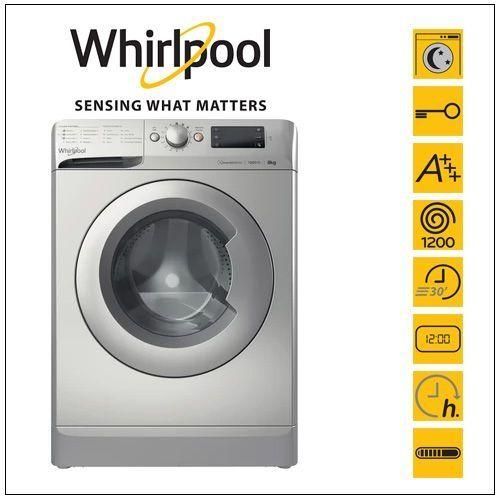 Whirlpool Lave-linge Hublot 7 kg, Essorage 1200 t/min, A+++, Argent, WMTA 7122 S NA
 Fiche Technique et Prix au Maroc
