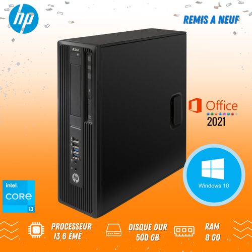 Hp Ordinateur de bureau Z240 Workstation i3 6éme 8Go 500 Go - Remis à neuf
 Fiche Technique et Prix au Maroc