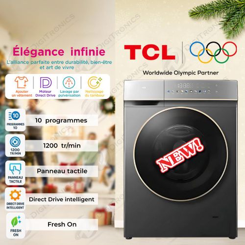 TCL Machine à laver Séchant 10kg/7kg avec Vapeur, Spray Wash & Moteur Direct Drive, C7110WDG 
 Fiche Technique et Prix au Maroc