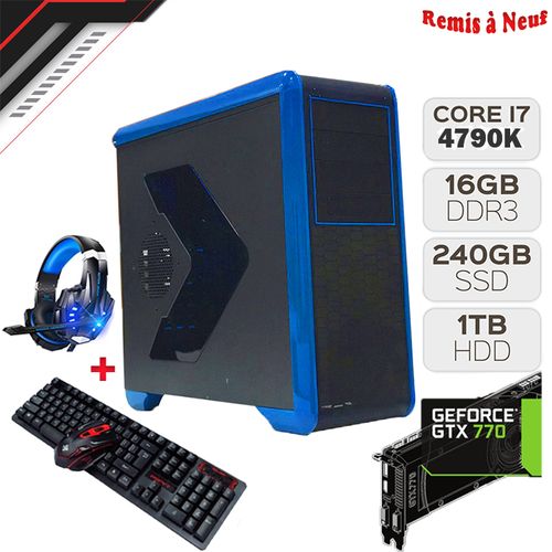 Gigabyte PC GAMER EVGA I7-4790K / 16GB DDR4 / 240GB SSD + 1To HDD / GeForce 770 4GB (Remis à Neuf )
 Fiche Technique et Prix au Maroc