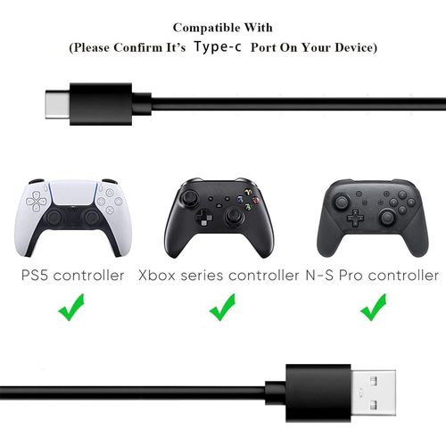 Câble de Charge USB Type C pour manette Xbox Series S/X, PS5, Switch 2M
 Fiche Technique et Prix au Maroc