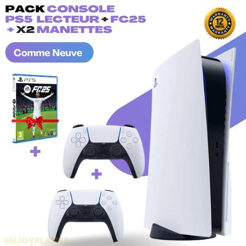 Playstation Pack Console PS5 Standard (avec lecteur) + 2 Manettes + CD FC 25 Offert - Remise à neuf
 Fiche Technique et Prix au Maroc