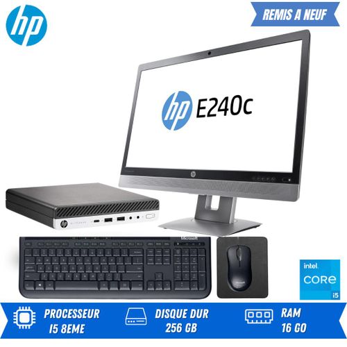 Hp Elitedesk 800 G4 i5 6ème, 16 Go RAM, Disque Dur 256 Go SSD, Écran 24 pouces, Remis à Neuf
 Fiche Technique et Prix au Maroc