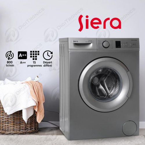 Siera Machine à laver 6 kg 800 tr/min, 15 programmes, IPX4, T842 S
 Fiche Technique et Prix au Maroc