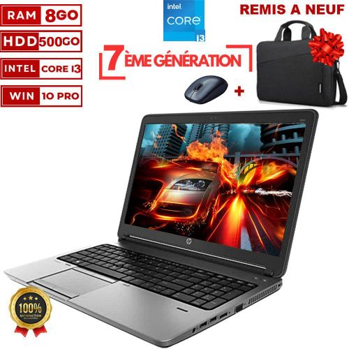 Hp PC Portable Probook 650 Core i3 G3- 7ème Génération- 500Go HDD- 8GB RAM -Ecran 15.6"- GARANTIE 6 MOIS -remis a neuf - AZERTY
 Fiche Technique et Prix au Maroc