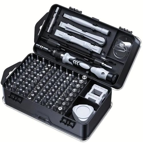 Ensemble de tournevis amélioré 115 en 1 avec un outil de démontage multifonctionnel à forte aimantation et à haute dureté, comprenant des forets irréguliers, un boîtier métallique durable et diverses pointes
 Fiche Technique et Prix au Maroc