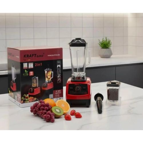 Kraft line Mixeur, Mélangeur, Blender, Robot 2 Bols incassable Presse agrume céréales
 Fiche Technique et Prix au Maroc