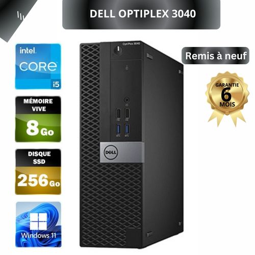 DELL Pc OPTIPLEX 3040 CORE i5-6500 3,2Ghz 6éme Génération 8Go 256Go SSD - HDMI -Remis à neuf
 Fiche Technique et Prix au Maroc