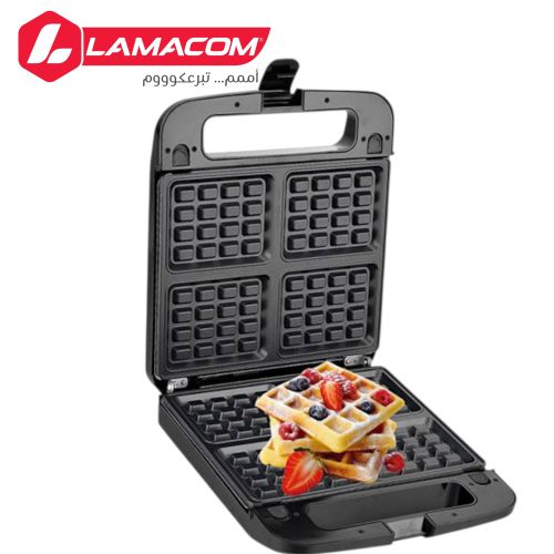 Lamacom gaufrier grand modèle anti-adhérent 1400W 4 gaufres
 Fiche Technique et Prix au Maroc