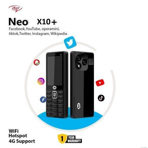 Itel Telephone gsm NEO X10+ 4G point d'accès Wi-Fi 2500mah Big Screen-Black
 Fiche Technique et Prix au Maroc