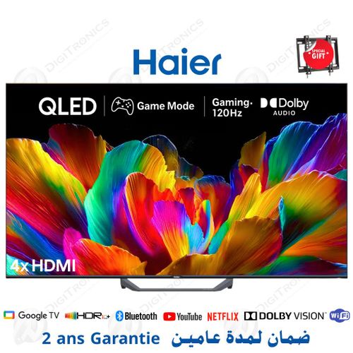 Haier 55 QLED 4K UHD Smart Google TV, Dolby Vision, HDR10+, HDMI x4, 2 ans garantie + Support Gratuit, H55S80FUX
 Fiche Technique et Prix au Maroc