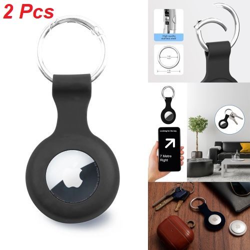 2pcs Etui pour Airtag apple + Porte-clés , étui de protection, housse coque pour Airtag
 Fiche Technique et Prix au Maroc