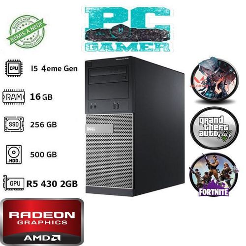 DELL PC GAMER Optiplex 3020 MT Intel Core i5- 4th Gen - RAM 16Go, 500Go HDD, 256Go SSD, RADEON R5 430 2Go (Remis à Neuf)
 Fiche Technique et Prix au Maroc