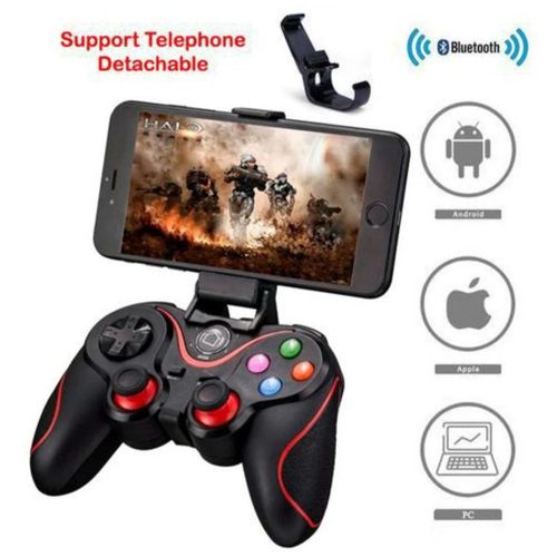 Manette Bluetooth Manette Sans Fil + Support Telephone - Pour Android iOS / PS4 PS3 PC TV
 Fiche Technique et Prix au Maroc