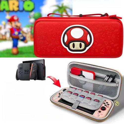 Etui Nintendo Switch 2 Mario Champignon - Housse de protection pochette Rouge
 Fiche Technique et Prix au Maroc