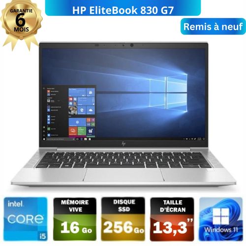 Pc Portable HP EliteBook 830 G7 I5-10310U 10ème Génération RAM 16Go DDR4 256Gb SSD Ecran 13.3"Tactile -QWERTZ Germany - REMIS A NEUF
 Fiche Technique et Prix au Maroc