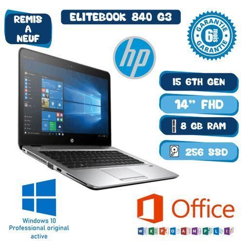Pc EliteBook 840 G3 i5-6200U, 8Go DDR4, 256Go SSD, 14" Remis a Neuf
 Fiche Technique et Prix au Maroc