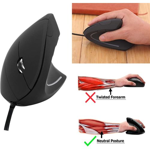 Souris ergonomique Souris verticale optique Souris vertical filaire - Ergonomic Mouse
 Fiche Technique et Prix au Maroc
