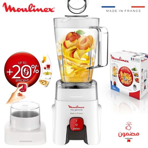 Moulinex Blender Genuine LM241B25 - 500W, 1 vitesse + pulse, Bol 1,75L et 1 accessoire
 Fiche Technique et Prix au Maroc