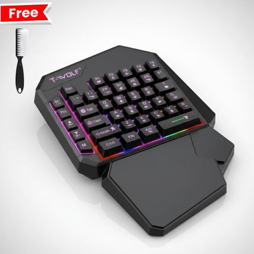 T-Wolf T19 – Clavier Mécanique à Une Main RGB pour Jeu + Brosse de Nettoyage Offerte
 Fiche Technique et Prix au Maroc
