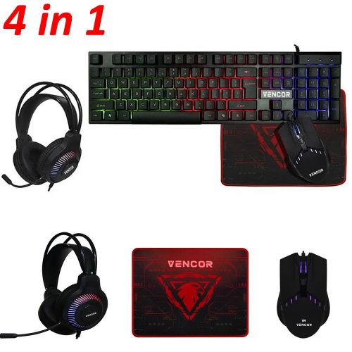 Pack Clavier Souris Casque et Tapis Combo, Clavier Gamer Souris Gamer Casque Gamer - RGB
 Fiche Technique et Prix au Maroc
