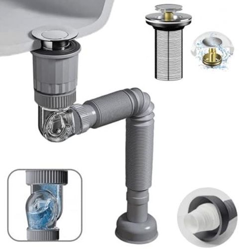 Kit de drainage pour lavabo – compact, anti-odeurs et anti-refoulement
 Fiche Technique et Prix au Maroc