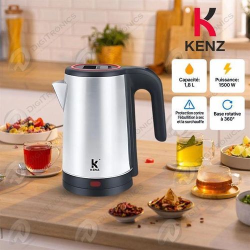 Kenz Bouilloire Électrique 1.8L 1500W, Arrêt Automatique Et Manuel, Inox, GK-9726
 Fiche Technique et Prix au Maroc