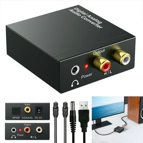 Convertisseur adaptateur Audio optique numérique vers analogique + Cable RCA
 Fiche Technique et Prix au Maroc