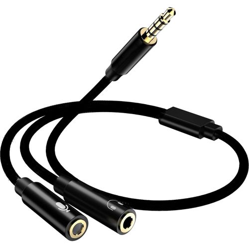 Cable Adaptateur Jack Audio 3.5mm, double male vers femelle audio, Répartiteur en Y de Microphone Casque - pour manette PS4, Xbox One, PC portable, Telephone
 Fiche Technique et Prix au Maroc