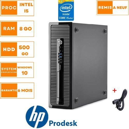 Hp unité centrale EliteDesk 800 G1-Intel Core i5- 8Go - 500 Go -REMIS A NEUF/
 Fiche Technique et Prix au Maroc