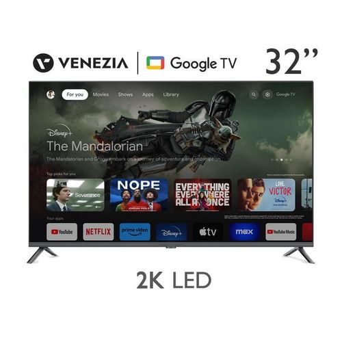 Venezia Smart Google TV GTV32 – Téléviseur intelligent 32 pouces 2K LED avec télécommande vocale
 Fiche Technique et Prix au Maroc