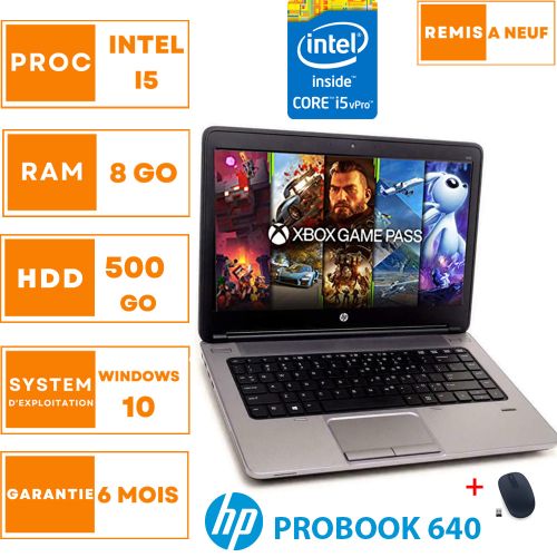 Hp PC Portable Probook 640 Core intel i5-500Go-RAM 8GB 14"- remis a neuf
 Fiche Technique et Prix au Maroc