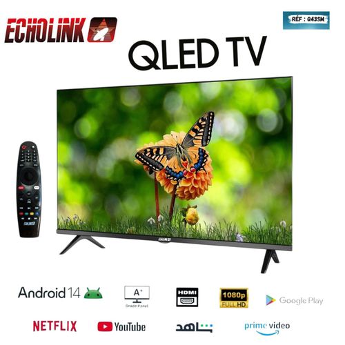 Echolink Téléviseur intelligent 43 – Android 14 – QLED 
 Fiche Technique et Prix au Maroc