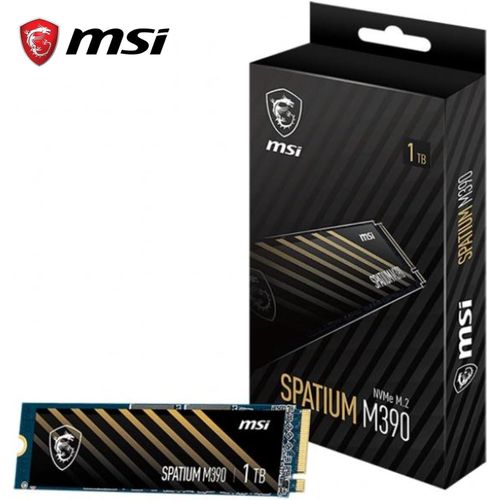 Msi SPATIUM M390 SSD 1TO - Disque SSD Interne PCIe 3.0 NVMe M.2, Lecture 3300 Mb/s & Écriture 3000 Mb/s, 3D NAND, Sécurité des Données Intégrée
 Fiche Technique et Prix au Maroc