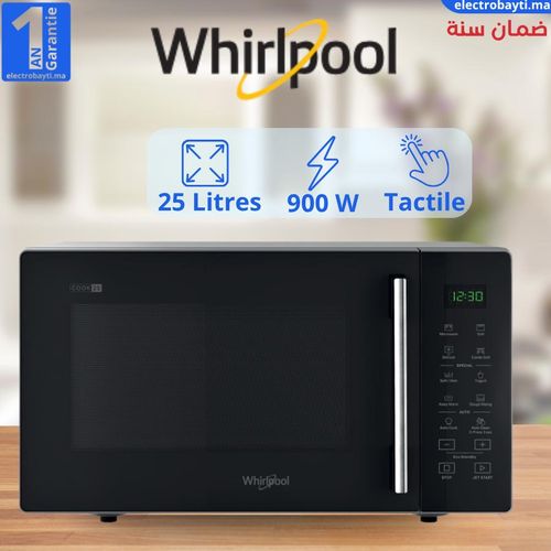 Whirlpool Micro-ondes - 900W - 25 litres - Grill Quartz - MWP 253 SB
 Fiche Technique et Prix au Maroc