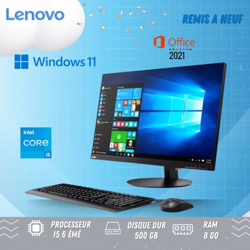 Lenovo M910Q All-in-One - Core i5-6500T - 8 Go RAM - 500 Go - Écran 22"  Remis à Neuf
 Fiche Technique et Prix au Maroc