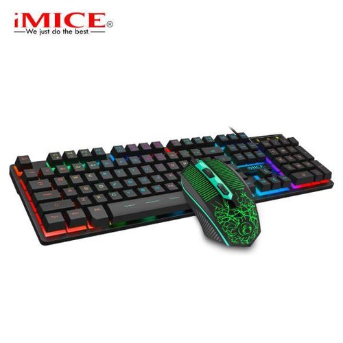 Imice KM-680 Pack Clavier et Souris Gaming USB Rétroéclairés – Clavier 104 Touches Étanche + Souris RGB Haute Précision
 Fiche Technique et Prix au Maroc