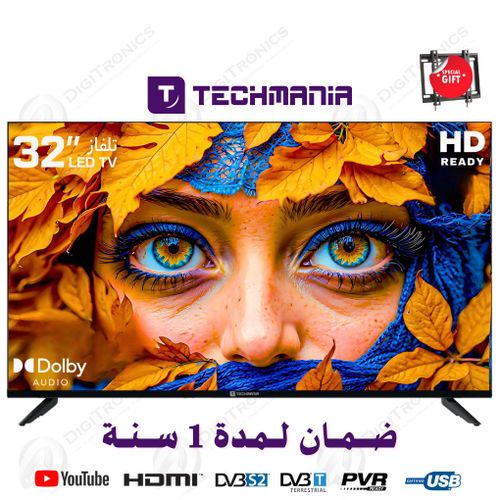 Techmania Smart TV 32 Android HD Récepteur intégré, Qualité d'image exceptionnelle + Support gratuit
 Fiche Technique et Prix au Maroc