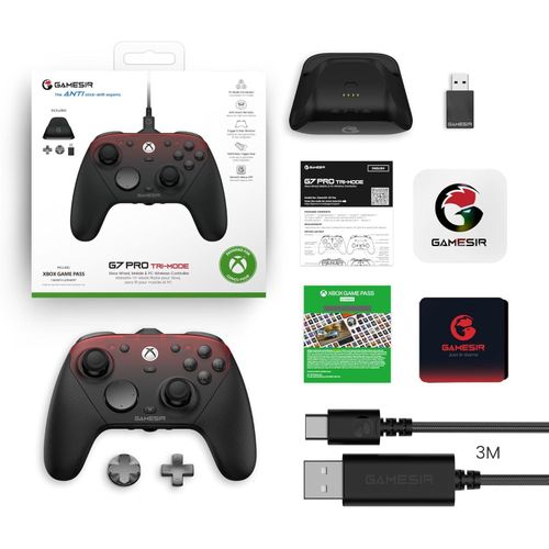 G7 Pro Manette 1000Hz avec Station de Recharge pour Xbox Series X,S, Xbox One, Windows 10/11 & Android – Joysticks TMR, Gâchettes Réglables & 4 Boutons Programmables – Shadow Ember
 Fiche Technique et Prix au Maroc