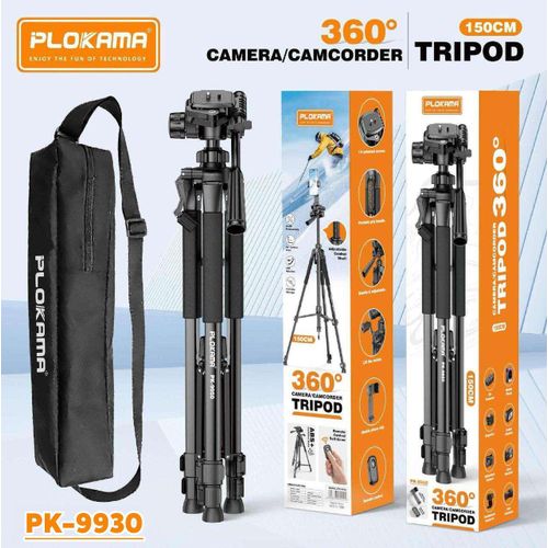 PLOKAMA Trépied Professionnel PK 9930 – Support Caméra et Smartphone jusqu’à 150 cm avec Tête Panoramique 3D, Plaque à Dégagement Rapide et Structure en Aluminium avec Télécommande
 Fiche Technique et Prix au Maroc