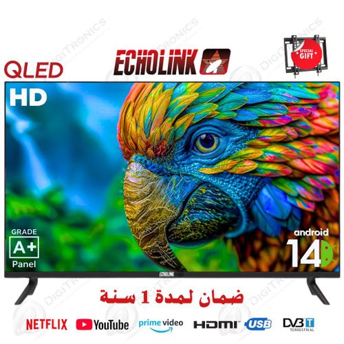 Echolink 32 QLED HD Ready Smart Android TV, HDMI, DVB S2/T2 + Support gratuit
 Fiche Technique et Prix au Maroc