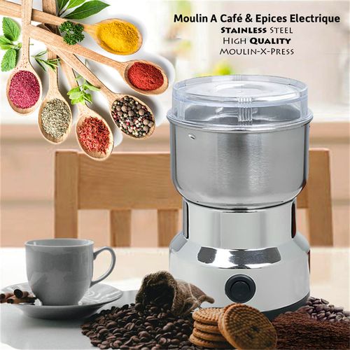 Moulin à café Aussi à Épices - INOX - Mouline-X-press - Maroc Prix Pas CherTOP10
 Fiche Technique et Prix au Maroc