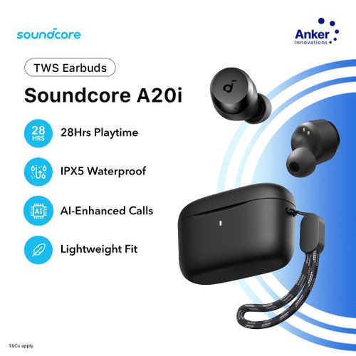 Anker Soundcore A20i – Écouteurs True Wireless, 28 h Autonomie, Bluetooth 5.3
 Fiche Technique et Prix au Maroc